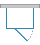 Pivot door with inline panel (hinge on fixed side), outside opening