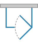 Pivot door with inline panel, outside and inside opening