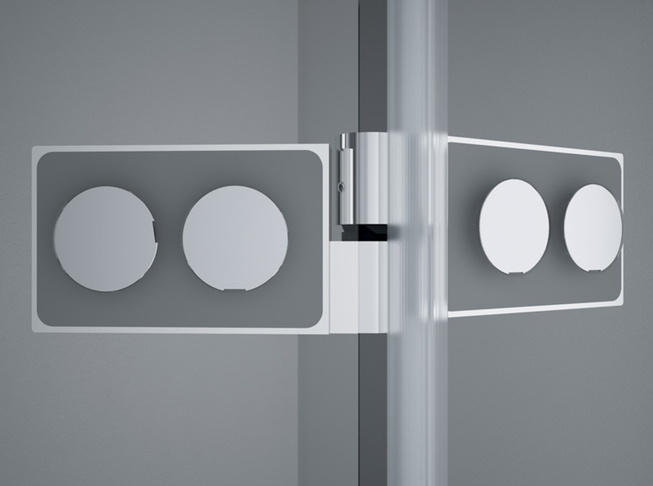 Square glass-to-glass hinge