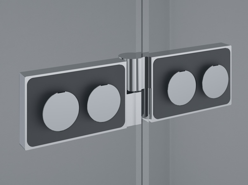 Square glass-to-glass hinge