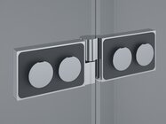Square glass-to-glass hinge
