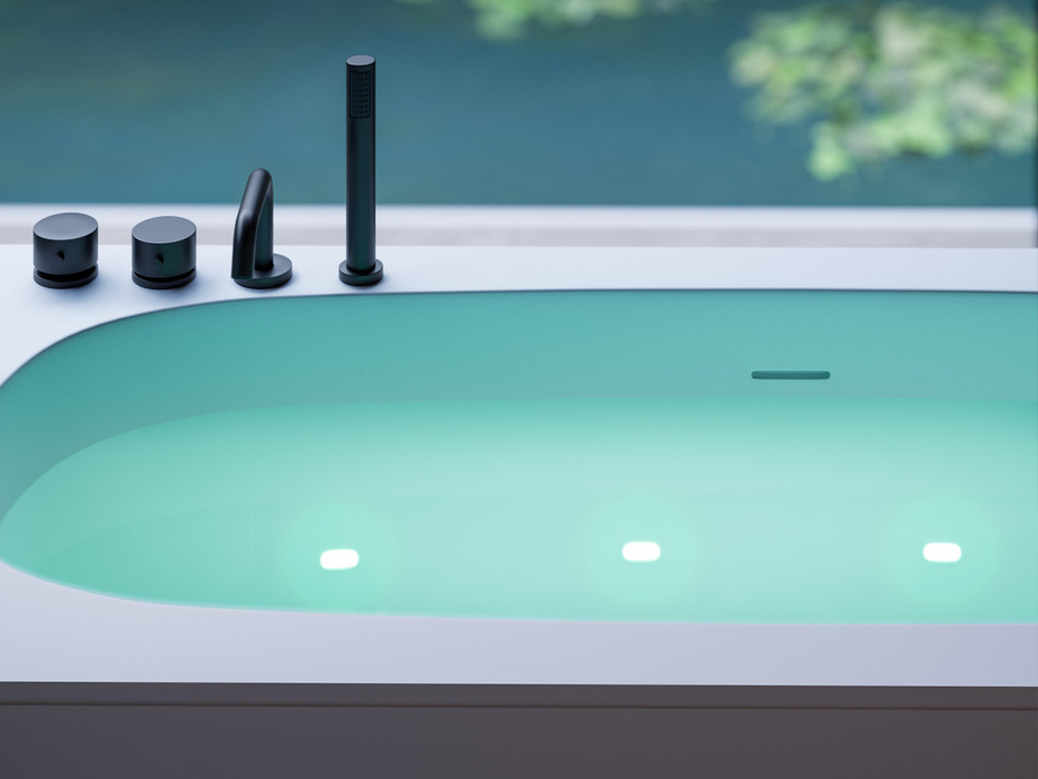 Invisible whirlpool jets with integrated chromotherapy